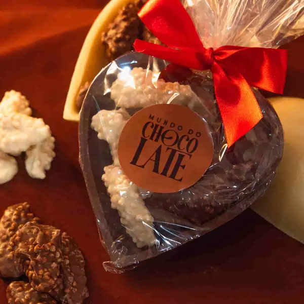 Coração de Chocolate com Crocantes