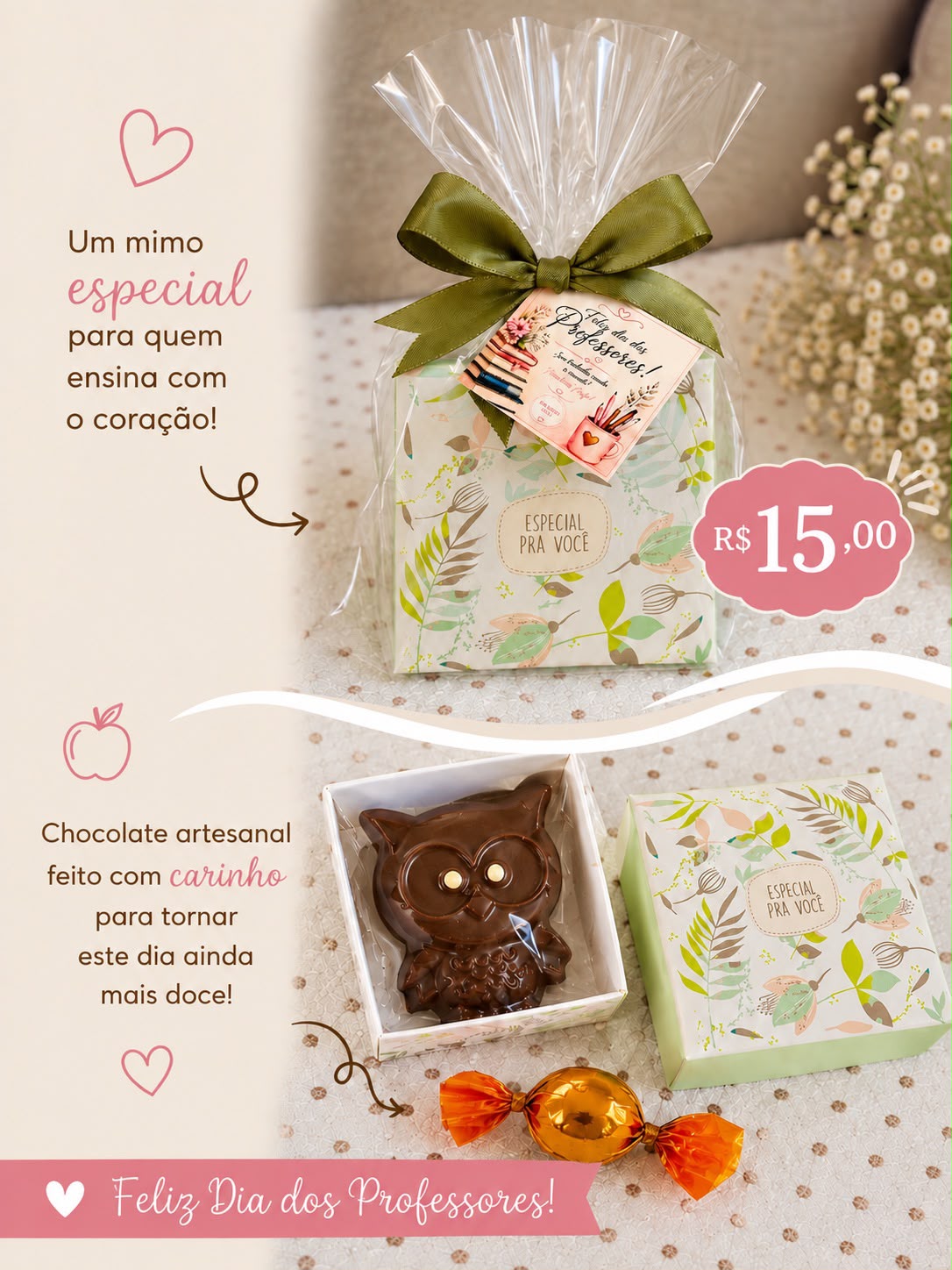 Caixa Corujinha Dia dos Profressores